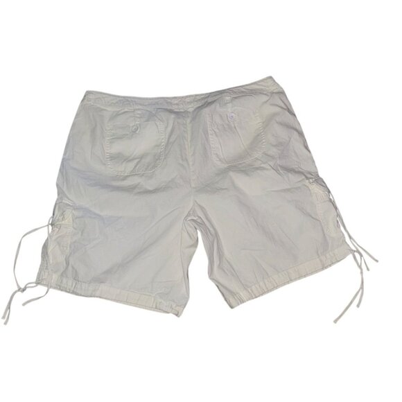 Fashion Bug Womens White Drawstring Cargo Shorts Size 22W Relaxed Fit 100% Cotto - Picture 3 of 6